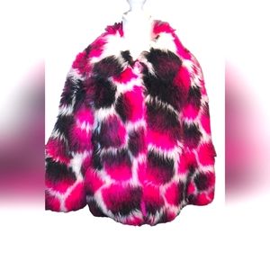 NWOT Girls Large faux fur coat
